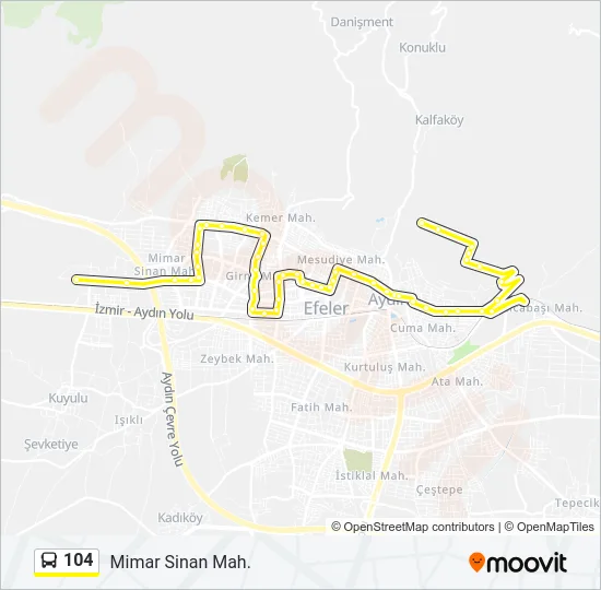104 Bus Line Map