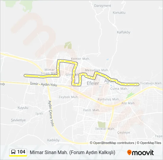 104 Bus Line Map