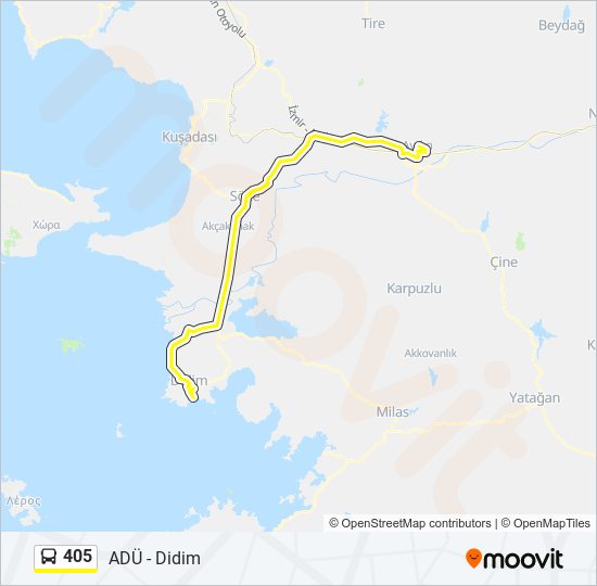 405 bus Line Map