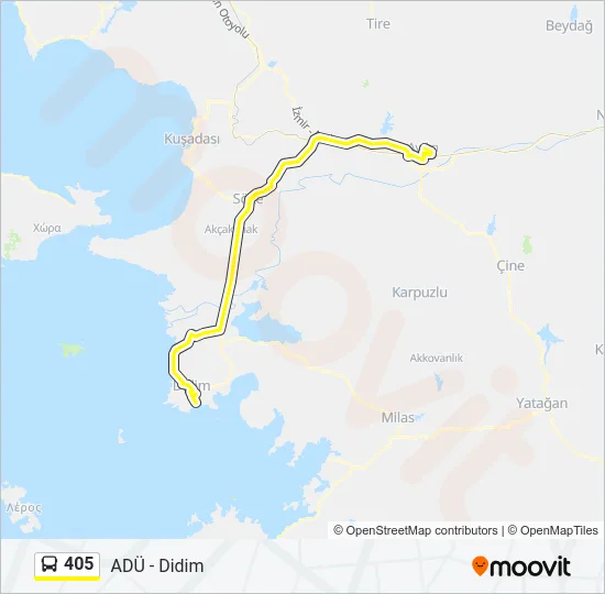405 Bus Line Map