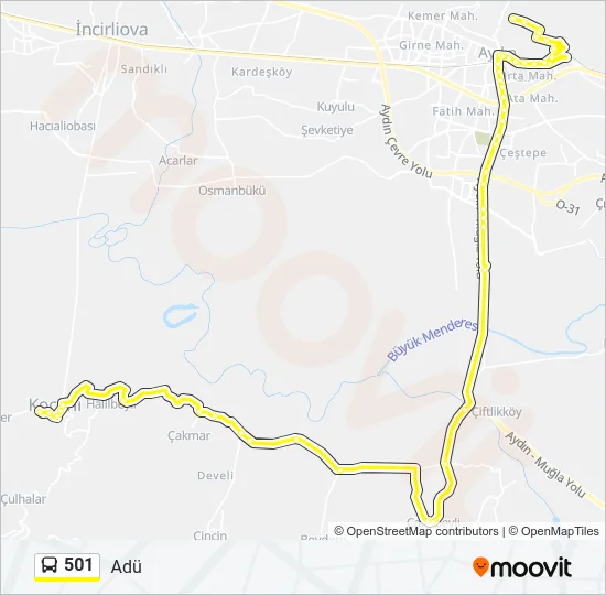 501 Bus Line Map