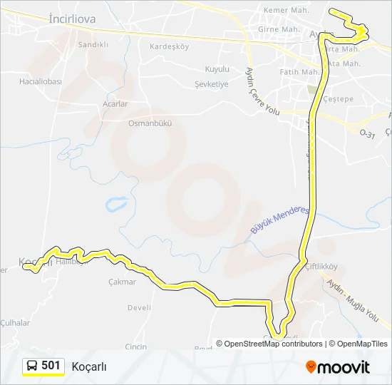 501 Bus Line Map