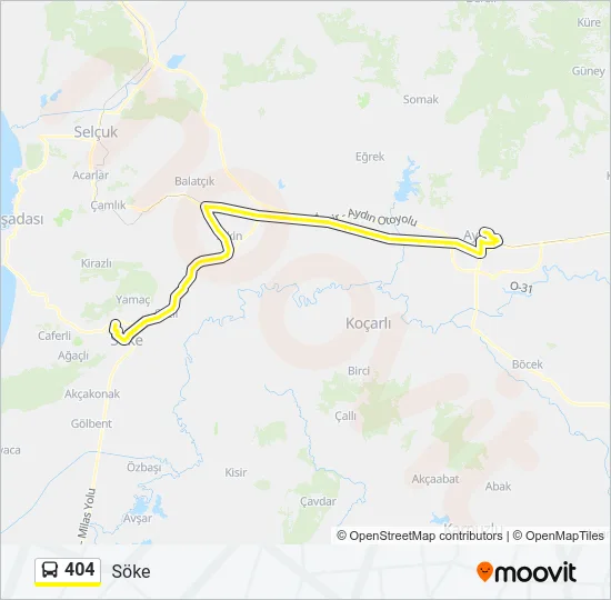 404 Bus Line Map