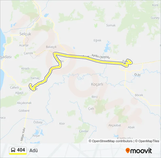 404 Bus Line Map