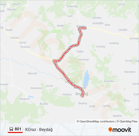 801 bus Line Map