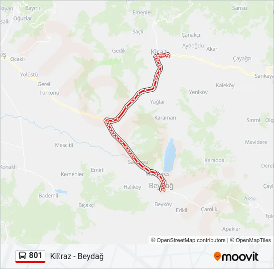801 Bus Line Map
