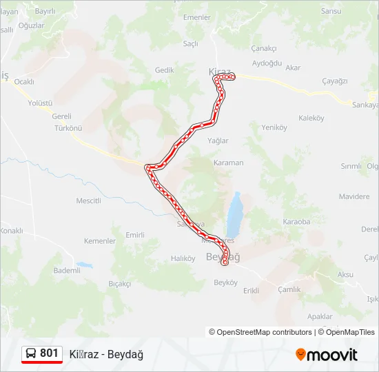 801 Bus Line Map