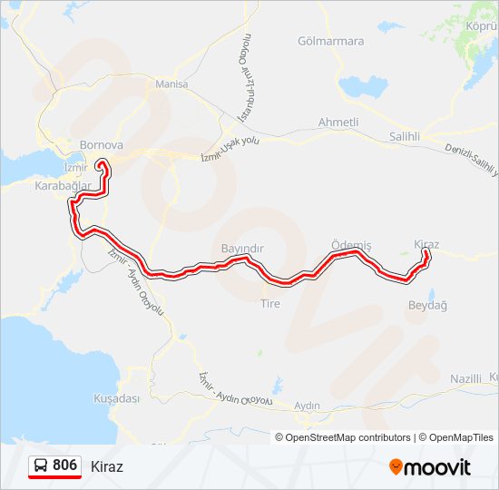 806 bus Line Map