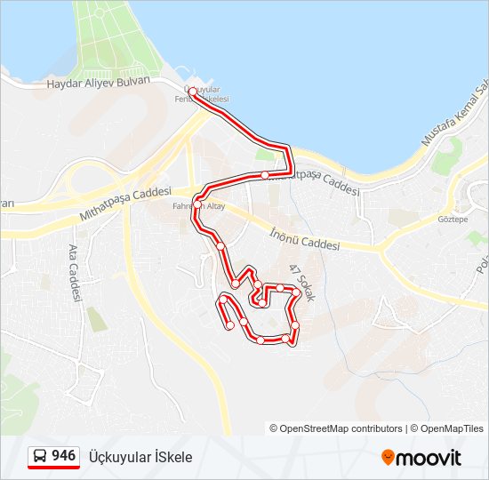 946 bus Line Map