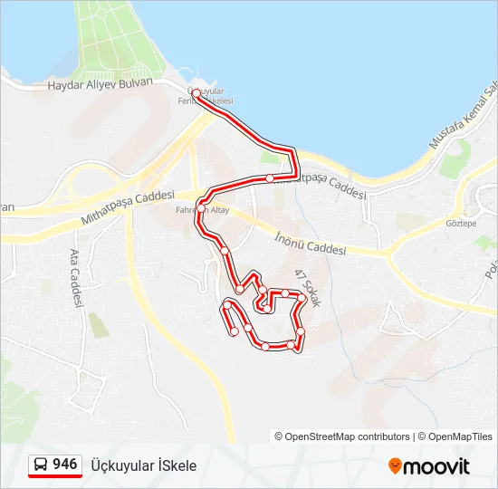 946 Bus Line Map