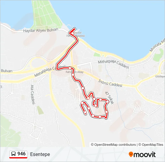 946 Bus Line Map