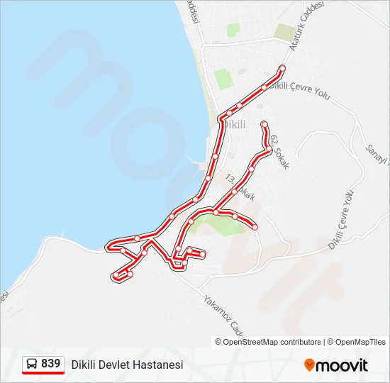 839 Bus Line Map
