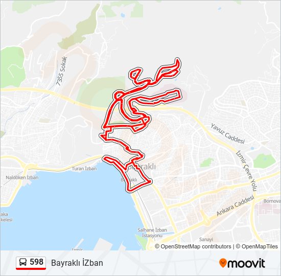 598 bus Line Map