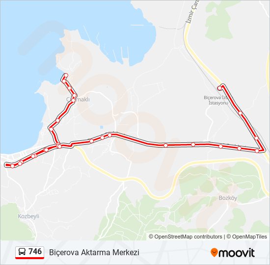 746 otobüs Hattı Haritası