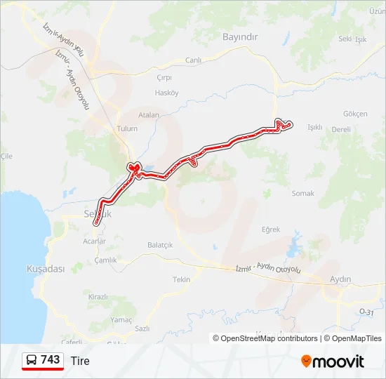 743 Bus Line Map