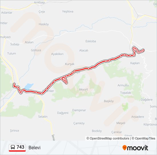 743 bus Line Map