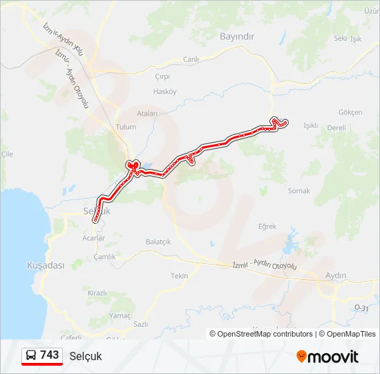 743 Bus Line Map