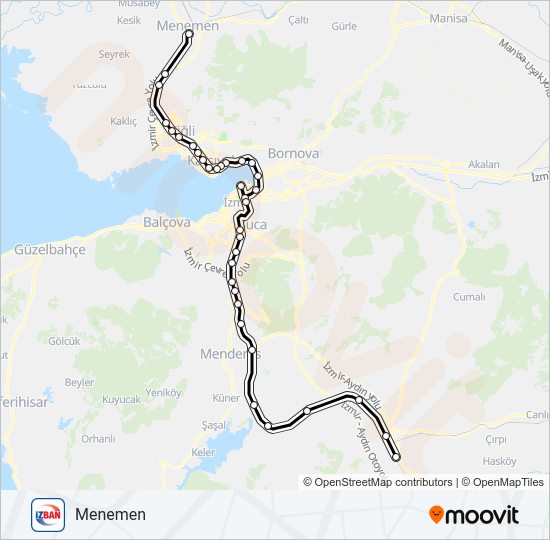 TEPEKÖY-ALIAĞA tren Hattı Haritası