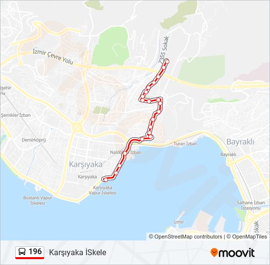 196 bus Line Map