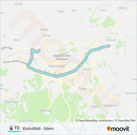 T3 Light Rail Line Map