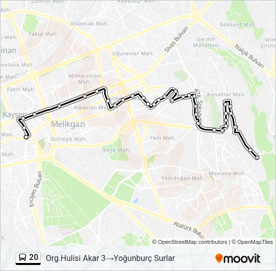 20 Bus Line Map