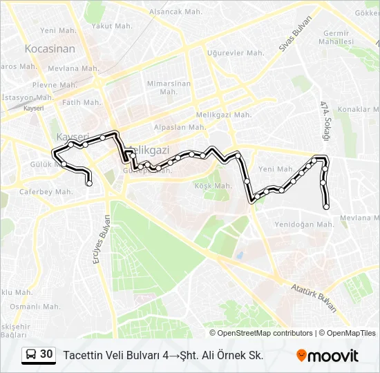30 Bus Line Map