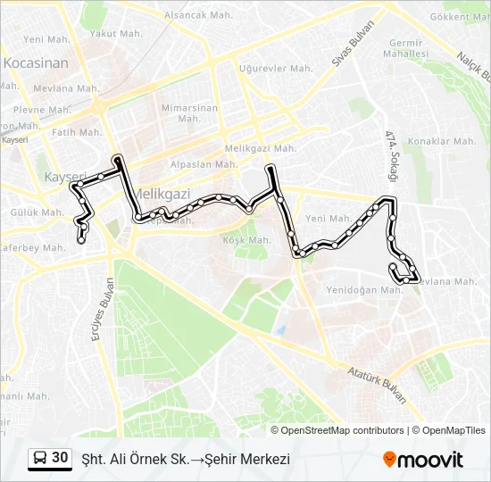 30 Bus Line Map