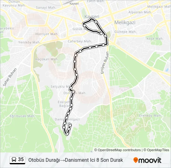 35 Bus Line Map
