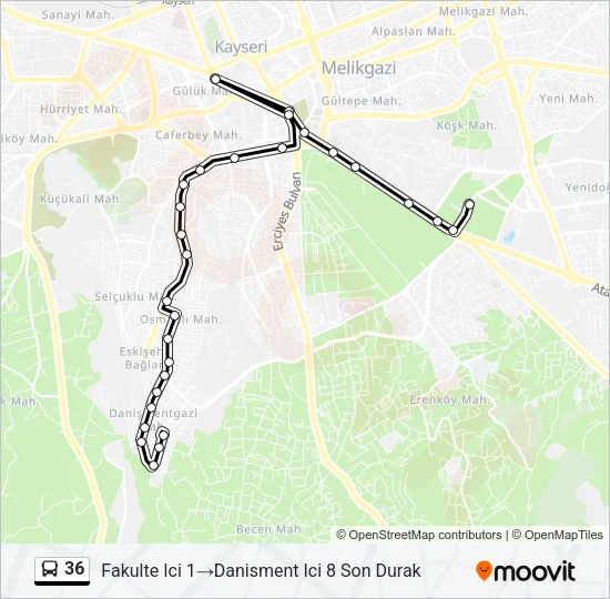 36 Bus Line Map