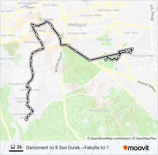 36 Bus Line Map