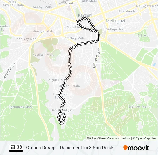 38 Bus Line Map