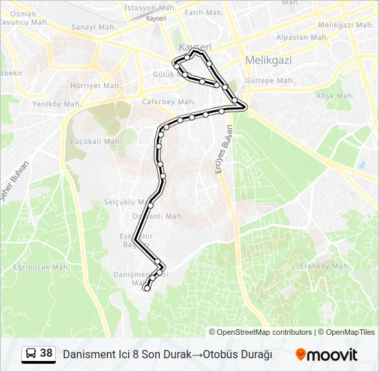 38 Bus Line Map