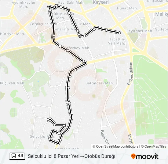 43 Bus Line Map