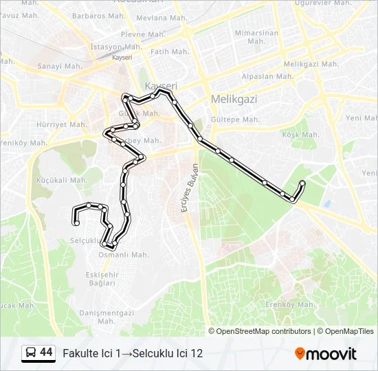 44 Bus Line Map