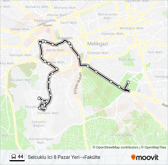 44 Bus Line Map