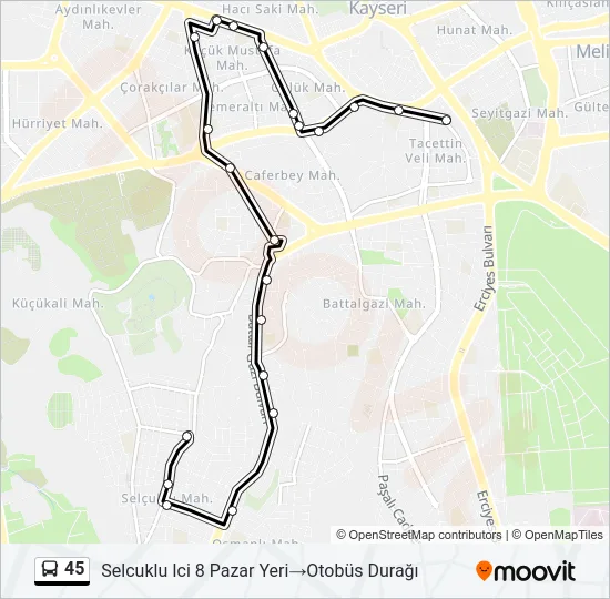 45 Bus Line Map