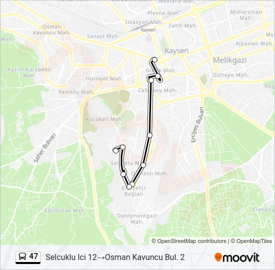 47 Bus Line Map