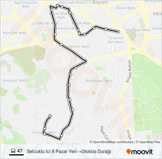 47 Bus Line Map