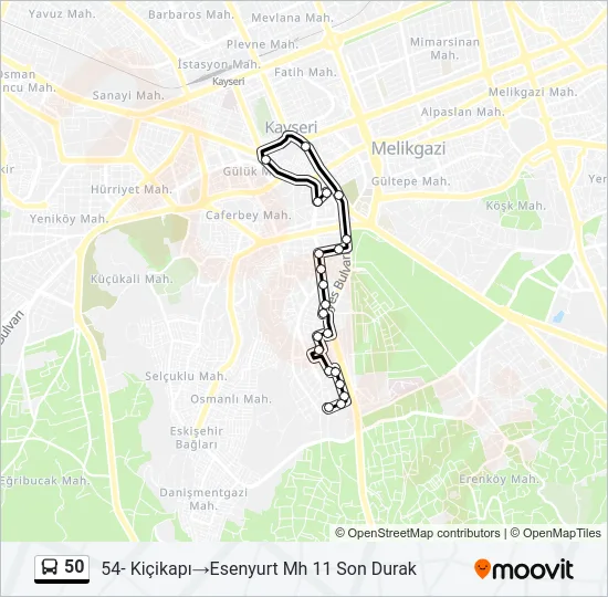 50 Bus Line Map