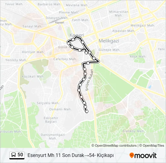 50 Bus Line Map