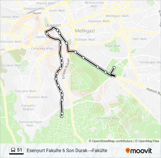 51 Bus Line Map