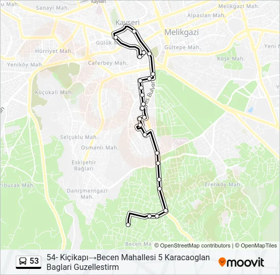 53 Bus Line Map