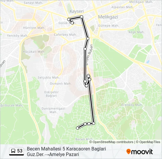 53 Bus Line Map