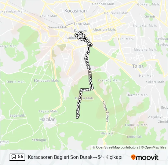 56 Bus Line Map