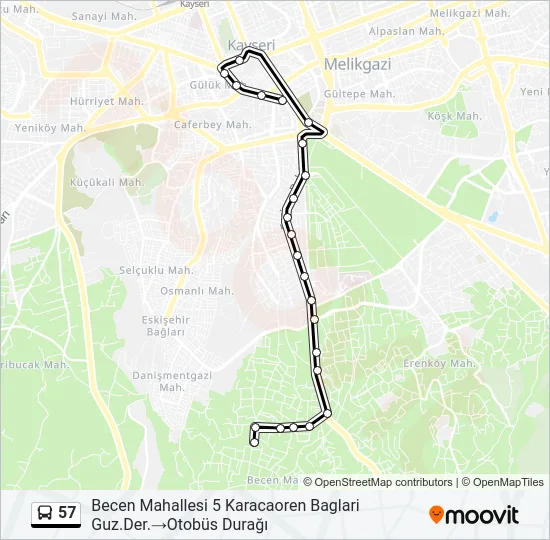 57 Bus Line Map
