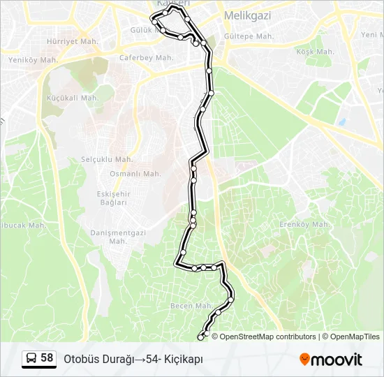 58 Bus Line Map