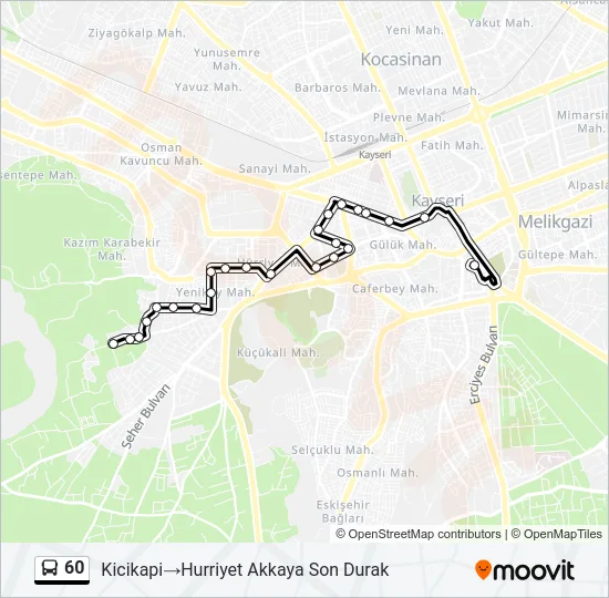60 Bus Line Map