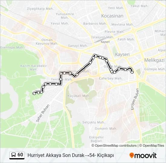 60 Bus Line Map