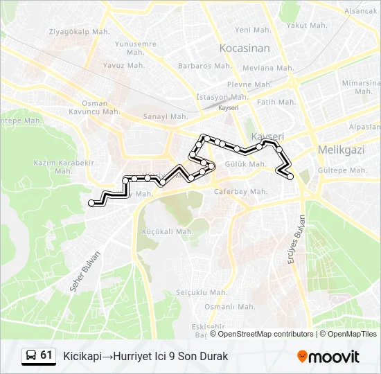 61 Bus Line Map