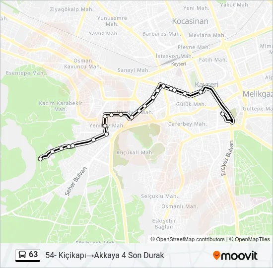 63 Bus Line Map